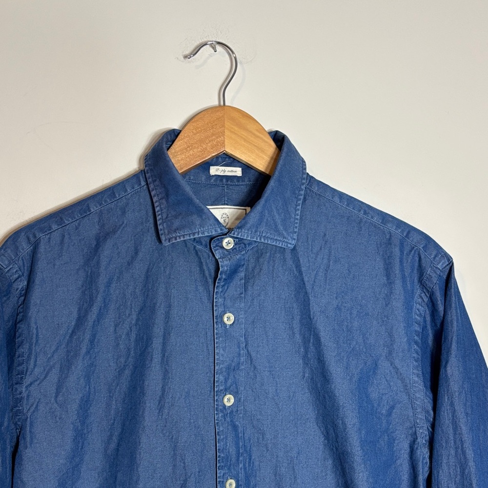 Todd Snyder Indigo Chambray Button-Up Dress Shirt